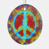 Psychedelic Peace Sign Kerstmis Keramisch Ornament (Links)