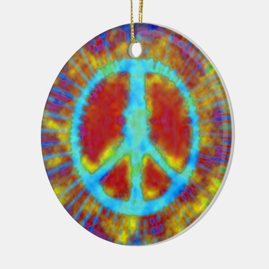 Psychedelic Peace Sign Kerstmis Keramisch Ornament (Links)