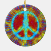 Psychedelic Peace Sign Kerstmis Keramisch Ornament (Achterkant)