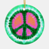 Psychedelic Peace Sign Kerstmis Keramisch Ornament (Voorkant)