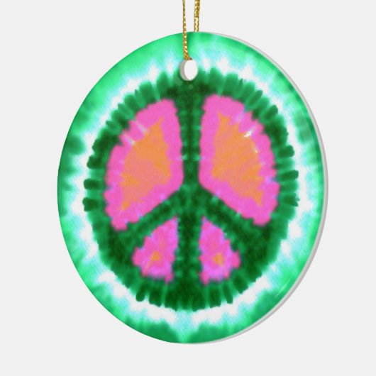 Psychedelic Peace Sign Kerstmis Keramisch Ornament (Links)