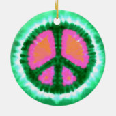 Psychedelic Peace Sign Kerstmis Keramisch Ornament (Achterkant)