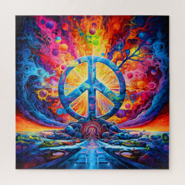 Psychedelic Peace Sign Legpuzzel