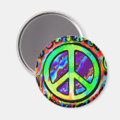 Psychedelic Peace Sign Magneet (Voorkant / Achterkant)