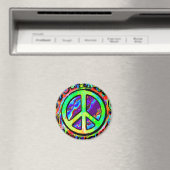 Psychedelic Peace Sign Magneet (Insitu (Vaatwasser))