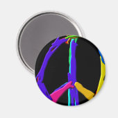 Psychedelic Peace Sign Magnet (Voorkant / Achterkant)