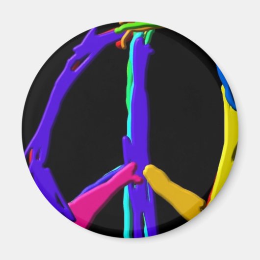 Psychedelic Peace Sign Magnet (Voorkant)
