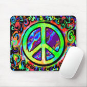 Psychedelic Peace Sign Muismat (Met muis)