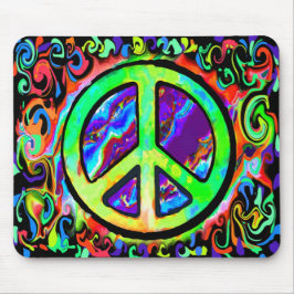 Psychedelic Peace Sign Muismat