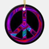 Psychedelic Peace Sign Ornament (Voorkant)