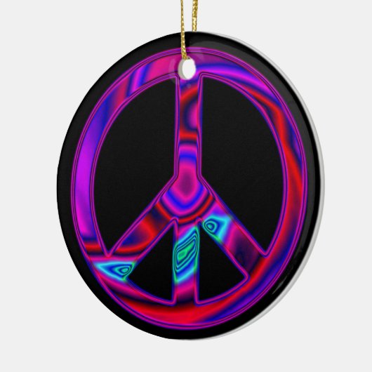 Psychedelic Peace Sign Ornament (Links)