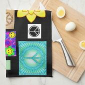 Psychedelic Peace Sign Theedoek (Quarter Fold)