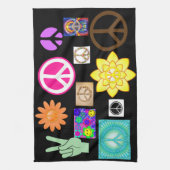 Psychedelic Peace Sign Theedoek (Verticaal)