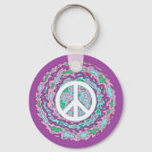 Psychedelic Peace Sleutelhanger (Voorkant)