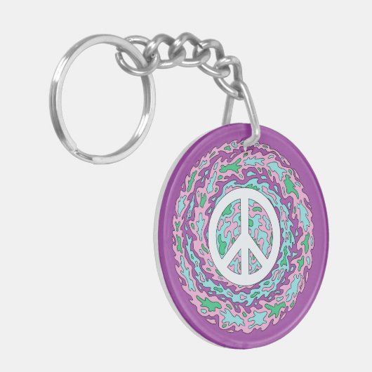 Psychedelic Peace Sleutelhanger (Voorkant Links)