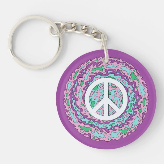 Psychedelic Peace Sleutelhanger (Voorkant)