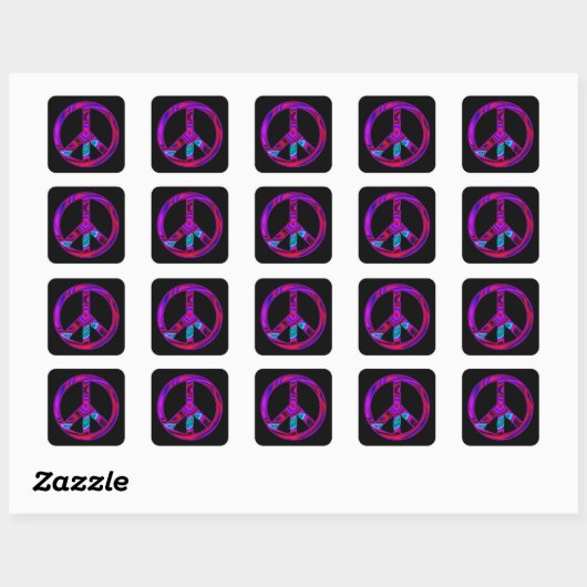 Psychedelic Peace Square Sticker (Vel)