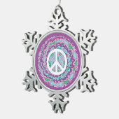 Psychedelic Peace Tin Sneeuwvlok Ornament (Rechts)