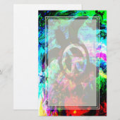 Psychedelic Peace Turtle Blank Stationery Briefpapier (Voorkant / Achterkant)