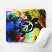 Psychedelic Peace Turtles Mousepad Muismat (Met muis)