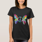 Psychedelic peace vlinder T-shirt (Voorkant)