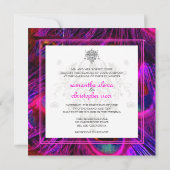 PSYCHEDELIC PEACOCK/AANPASBAAR HOT PINK BANNER KAART (Achterkant)