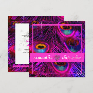 PSYCHEDELIC PEACOCK/AANPASBAAR HOT PINK BANNER KAART