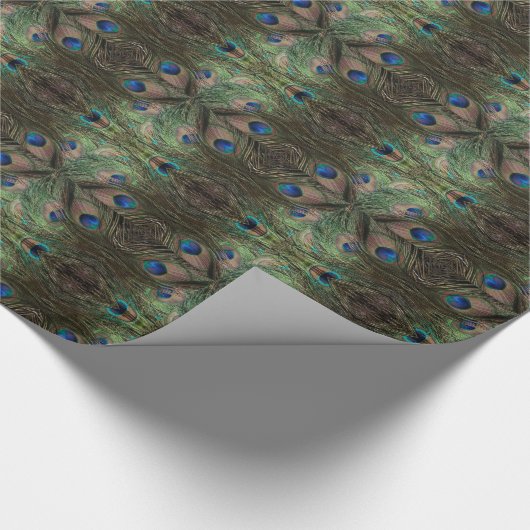 Psychedelic Peacock Wrapping Paper Cadeaupapier (Hoek)