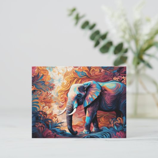 Psychedelic Phant Briefkaart (Staand voorkant)