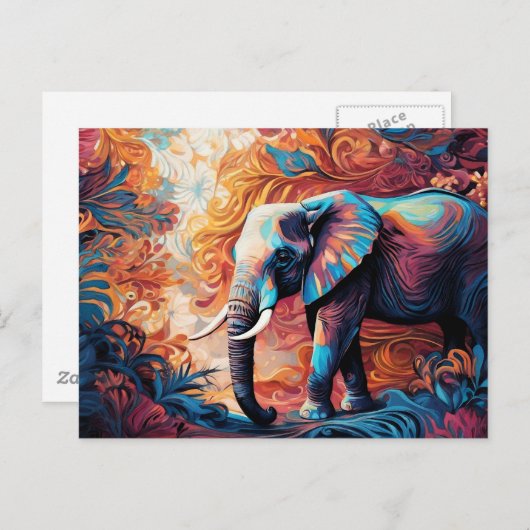 Psychedelic Phant Briefkaart (Voorkant / Achterkant)