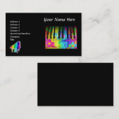 Psychedelic Piano Keyboard en Flowers Visitekaartje (Voorkant / Achterkant)