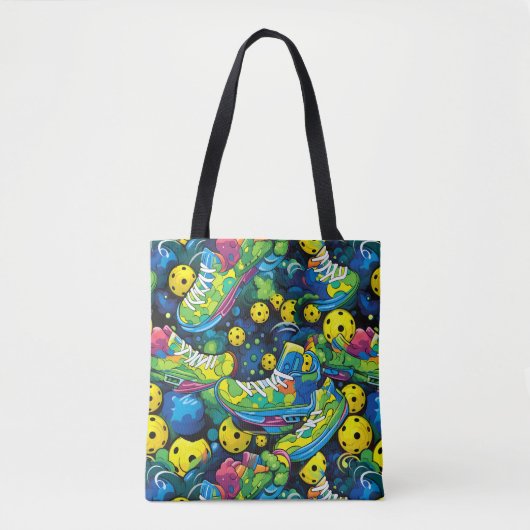 Psychedelic pickleballs tote bag (Voorkant)