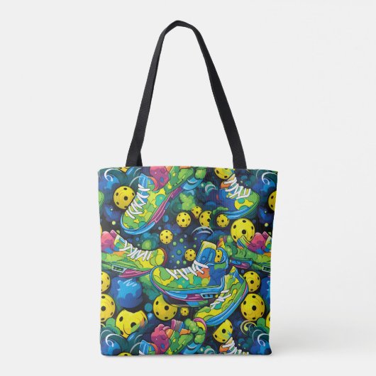 Psychedelic pickleballs tote bag (Achterkant)