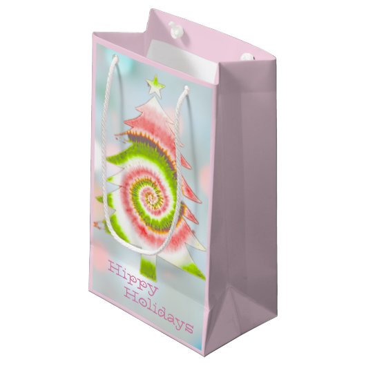 Psychedelic Pine Gift Bag Klein Cadeauzakje (Voorkant Gekanteld)