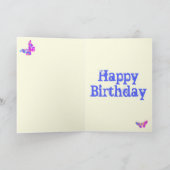 Psychedelic Pink Butterfly Pop Art Olivia Name Feestdagen Kaart (Binnen)