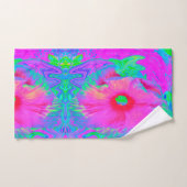Psychedelic Pink en Red Hibiscus Flower Bad Handdoek (Handdoek)