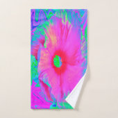 Psychedelic Pink en Red Hibiscus Flower Bad Handdoek (Handdoek)