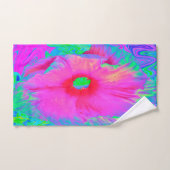 Psychedelic Pink en Red Hibiscus Flower Bad Handdoek (Handdoek)