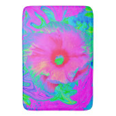 Psychedelic Pink en Red Hibiscus Flower Badmat (Voorkant Verticaal)