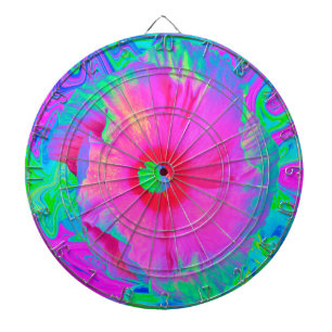 Psychedelic Pink en Red Hibiscus Flower Dartbord