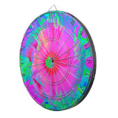 Psychedelic Pink en Red Hibiscus Flower Dartbord (Voorkant Rechts)