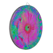 Psychedelic Pink en Red Hibiscus Flower Dartbord (Voorkant Links)