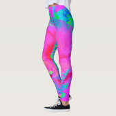 Psychedelic Pink en Red Hibiscus Flower Leggings (Links)