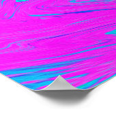 Psychedelic Pink en Red Hibiscus Flower Poster (Hoek)