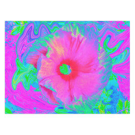 Psychedelic Pink en Red Hibiscus Flower Tafelkleed