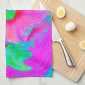 Psychedelic Pink en Red Hibiscus Flower Theedoek (Quarter Fold)