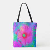 Psychedelic Pink en Red Hibiscus Flower Tote Bag (Achterkant)