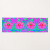 Psychedelic Pink en Red Hibiscus Flower Yogamat (Voorkant (horizontaal))