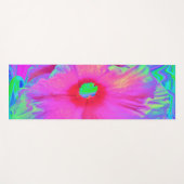 Psychedelic Pink en Red Hibiscus Flower Yogamat (Voorkant (horizontaal))