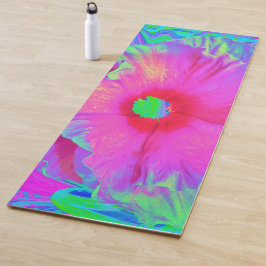 Psychedelic Pink en Red Hibiscus Flower Yogamat